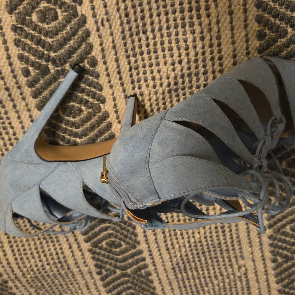 Madden Girl Light Blue Lace-Up Sandals - Picture 4 of 4